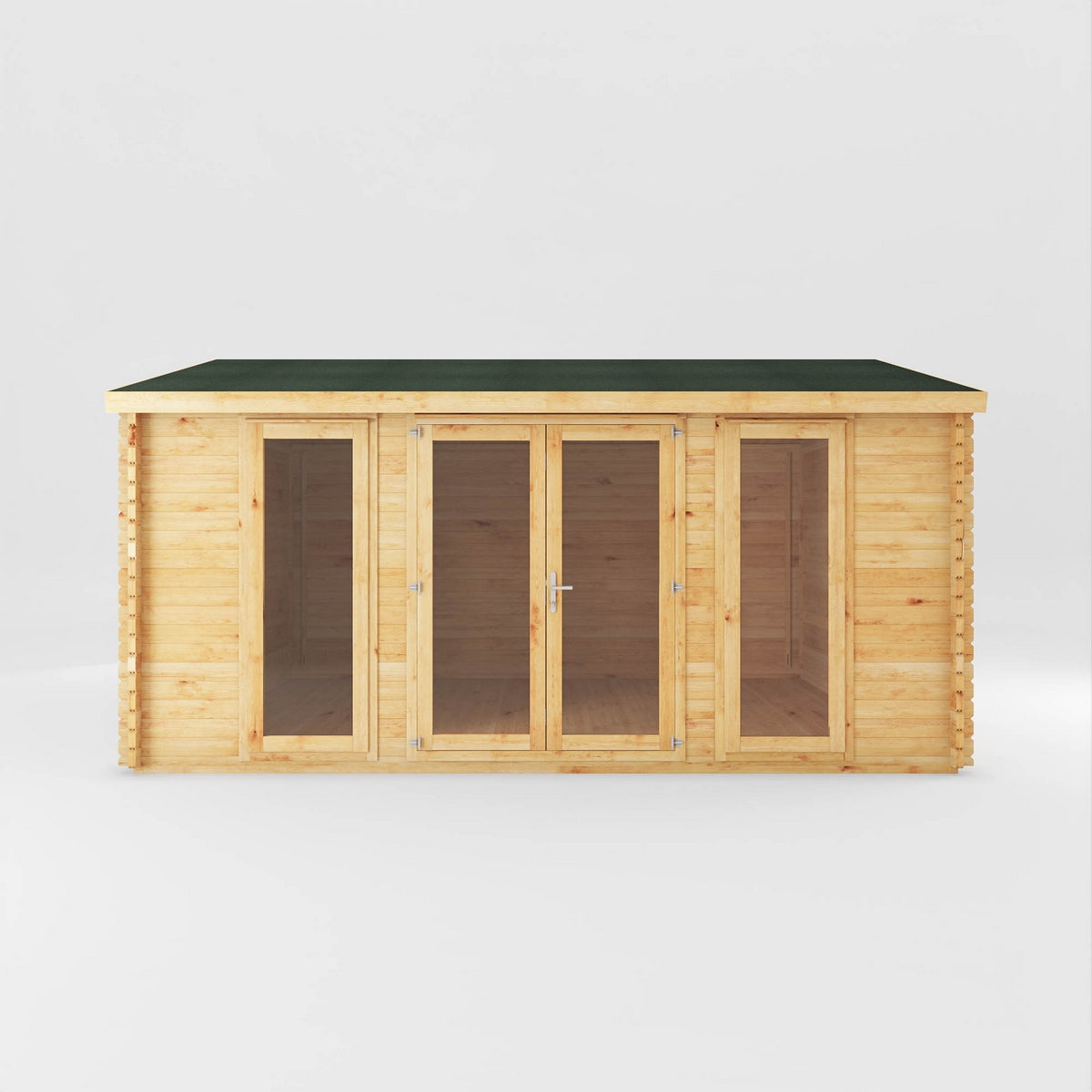 Mercia Studio 13' 7" x 16' 6" Apex Log Cabin - Premium 28mm Cladding Loglap