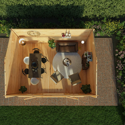 Mercia Studio 13' 7" x 16' 6" Apex Log Cabin - Premium 28mm Cladding Loglap