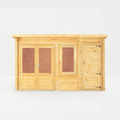 Mercia Elite 10' 11" x 13' 6" Pent Log Cabin - Premium 28mm Cladding Loglap