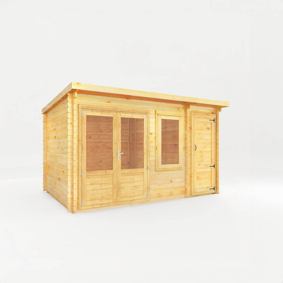 Mercia Elite 10' 11" x 13' 6" Pent Log Cabin - Premium 28mm Cladding Loglap