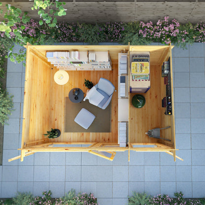 Mercia Elite 10' 11" x 13' 6" Pent Log Cabin - Premium 28mm Cladding Loglap