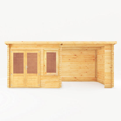 Mercia Elite 10' 11" x 19' 4" Pent Log Cabin - Premium 28mm Cladding Loglap