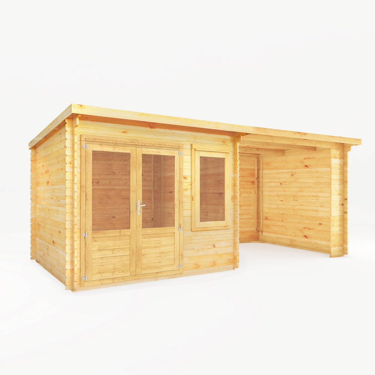 Mercia Elite 10' 11" x 19' 4" Pent Log Cabin - Premium 28mm Cladding Loglap