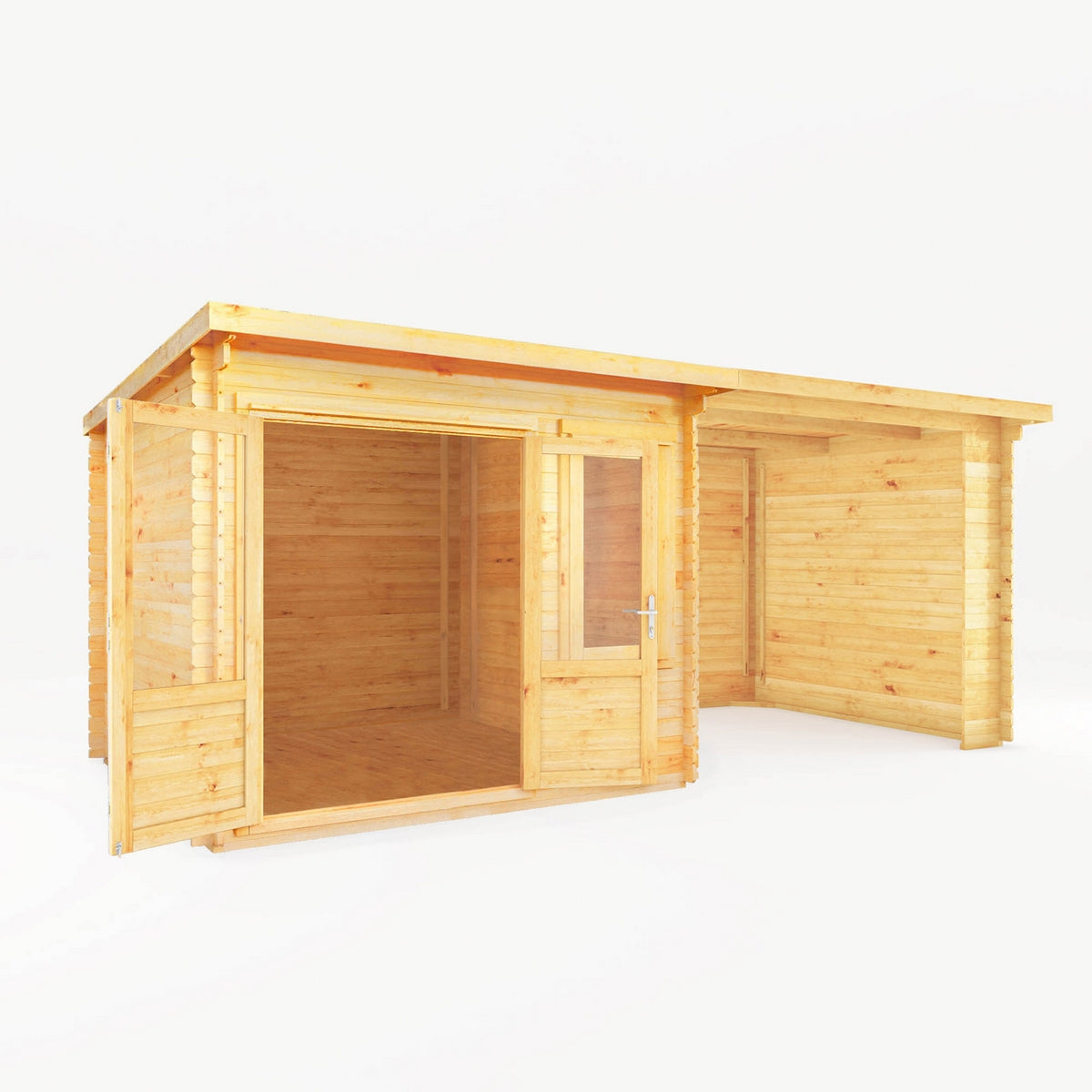 Mercia Elite 10' 11" x 19' 4" Pent Log Cabin - Premium 28mm Cladding Loglap