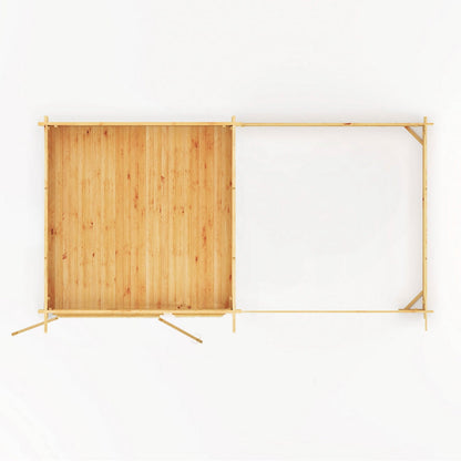 Mercia Elite 10' 11" x 19' 4" Pent Log Cabin Slatted - Premium 28mm Cladding Loglap