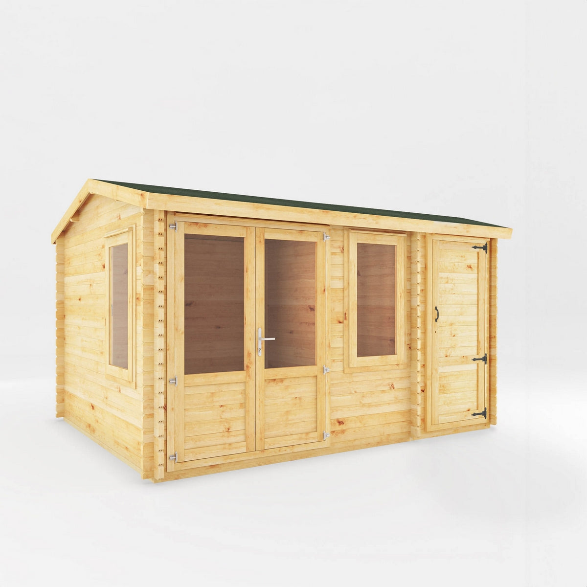 Mercia Elite 10' 3" x 13' 7" Pent Log Cabin - Premium 28mm Cladding Loglap