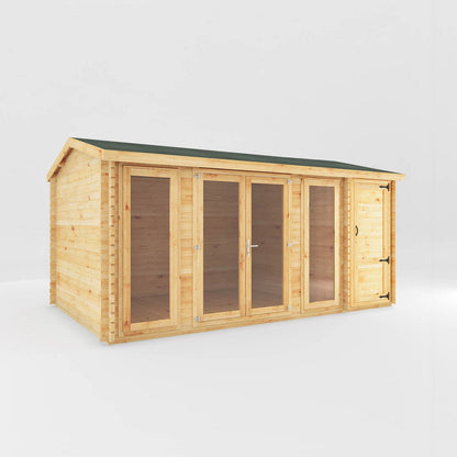 Mercia Studio 10' 3" x 16' 11" Apex Log Cabin - Premium 28mm Cladding Loglap