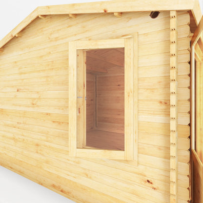 Mercia Elite 13' 7" x 16' 11" Apex Log Cabin - Premium 28mm Cladding Loglap