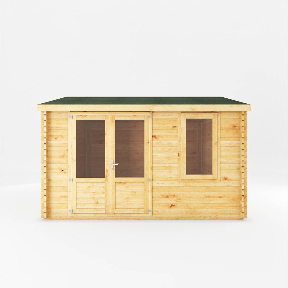 Mercia Elite 13' 7" x 13' 2" Apex Log Cabin - Premium 28mm Cladding Loglap