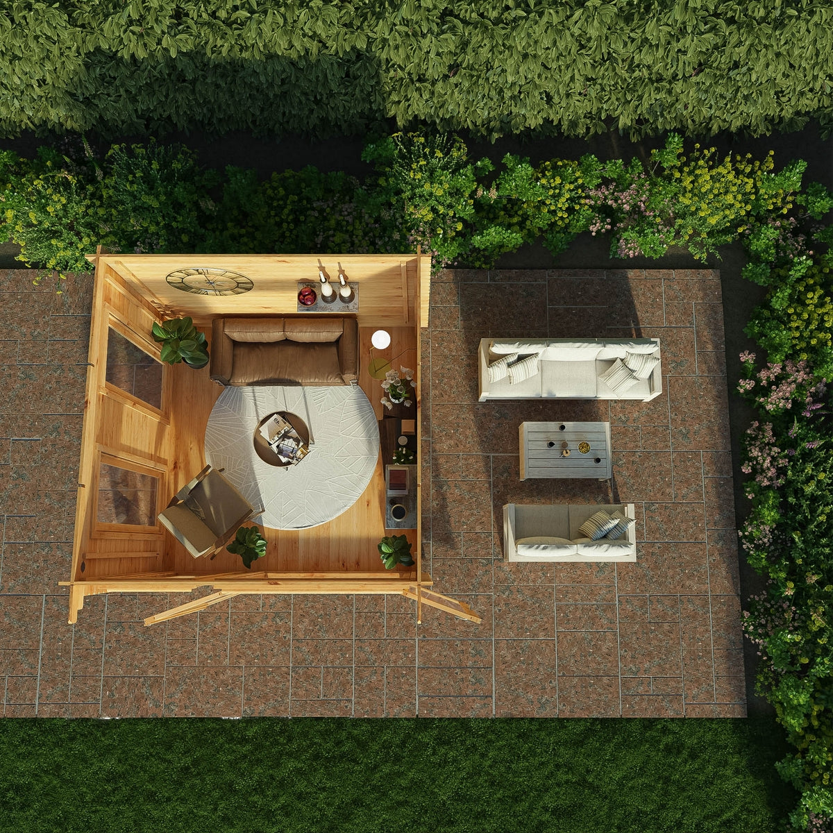 Mercia Studio 9' 11" x 9' 11" Pent Log Cabin - Premium 34mm Cladding Loglap