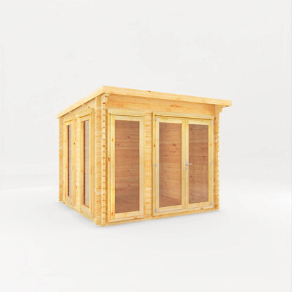 Mercia Studio 9' 11" x 9' 11" Pent Log Cabin - Premium 34mm Cladding Loglap