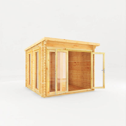 Mercia Studio 9' 11" x 9' 11" Pent Log Cabin - Premium 34mm Cladding Loglap