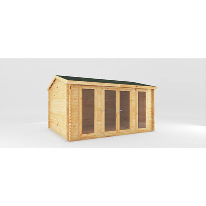 Mercia Studio 11' 11" x 14' 10" Apex Log Cabin - Premium 34mm Cladding Loglap