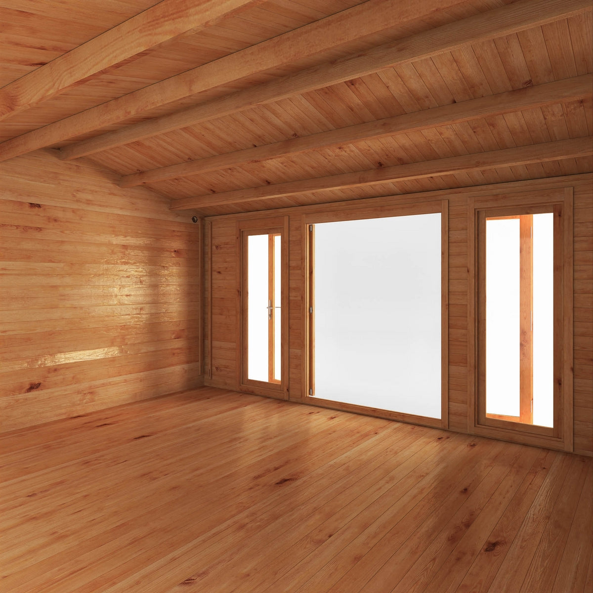 Mercia Studio 13' 7" x 16' 6" Apex Log Cabin - Premium 34mm Cladding Loglap