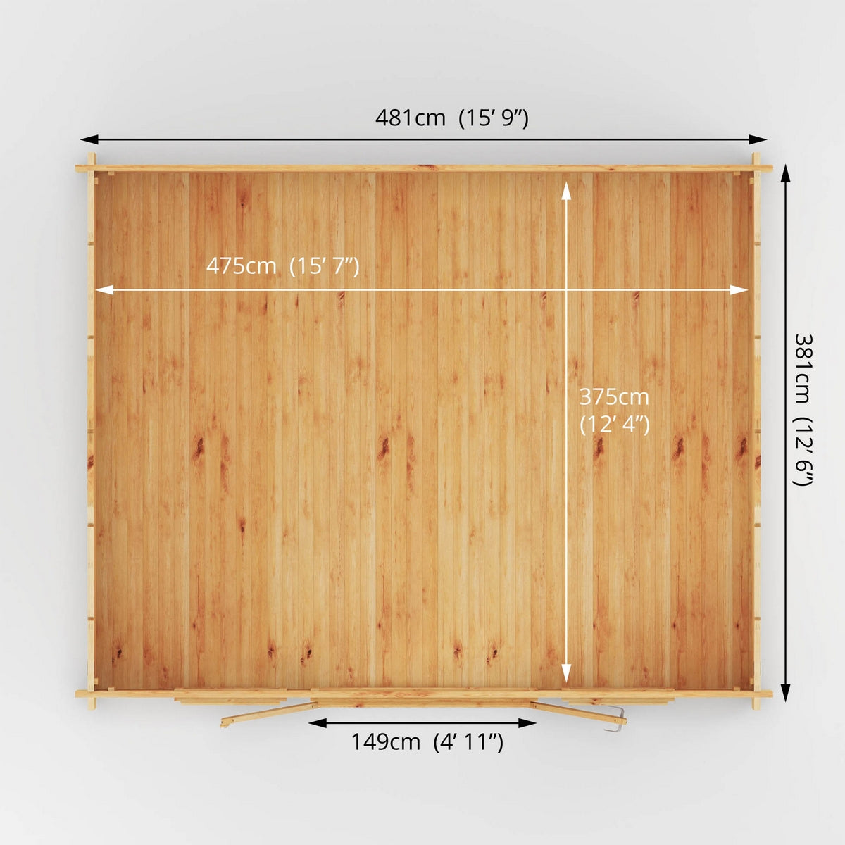 Mercia Studio 13' 7" x 16' 6" Apex Log Cabin - Premium 34mm Cladding Loglap