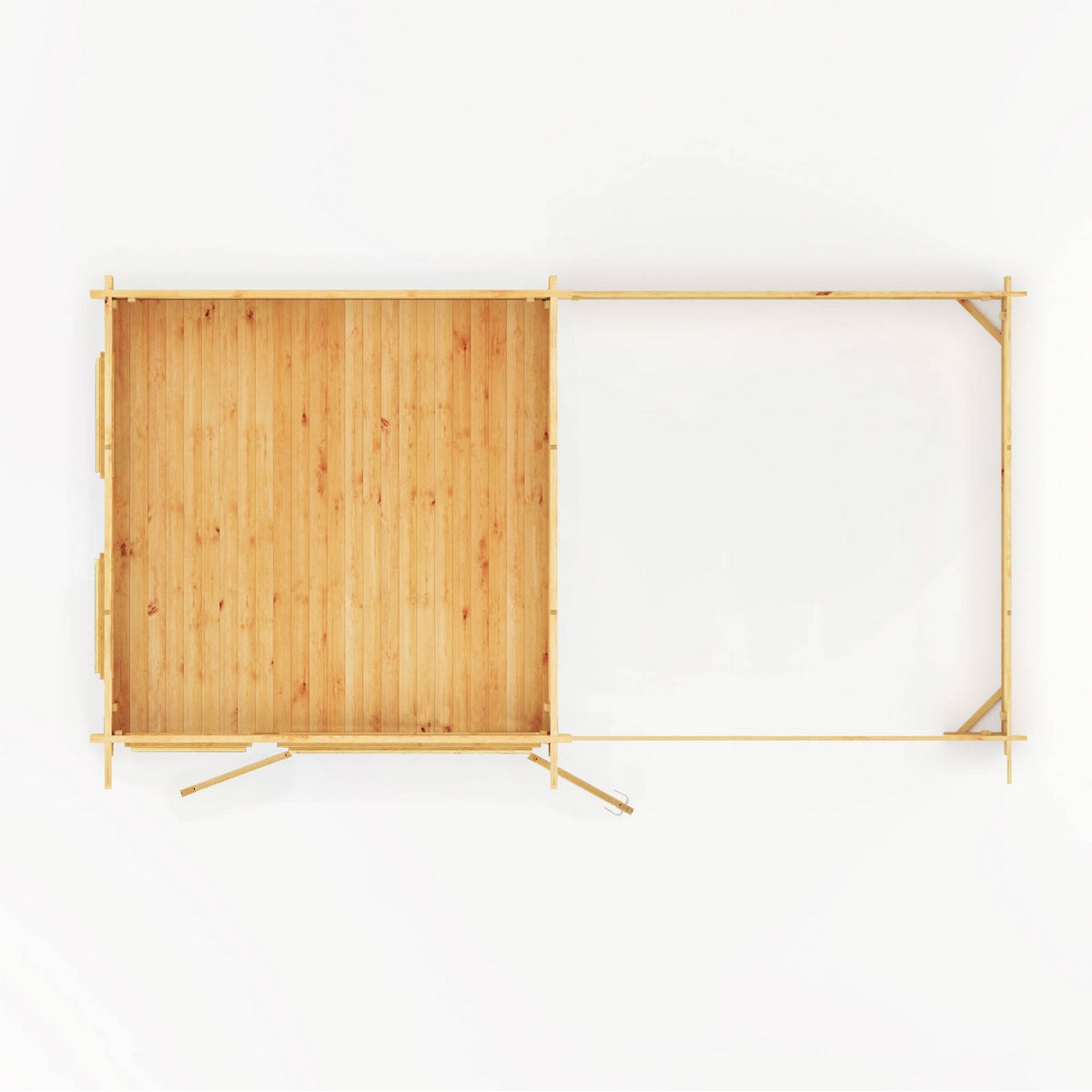 Mercia Studio 10' 11" x 19' 4" Pent Log Cabin Slatted - Premium 34mm Cladding Loglap