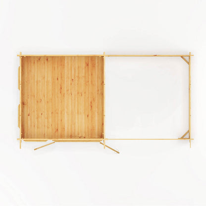 Mercia Studio 10' 11" x 19' 4" Pent Log Cabin Slatted - Premium 34mm Cladding Loglap