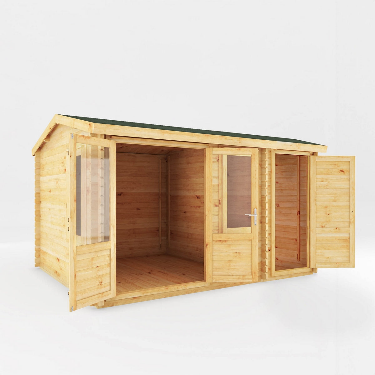 Mercia Elite 10' 3" x 13' 7" Pent Log Cabin - Premium 34mm Cladding Loglap