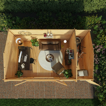 Mercia Studio 10' 3" x 16' 11" Apex Log Cabin - Premium 34mm Cladding Loglap