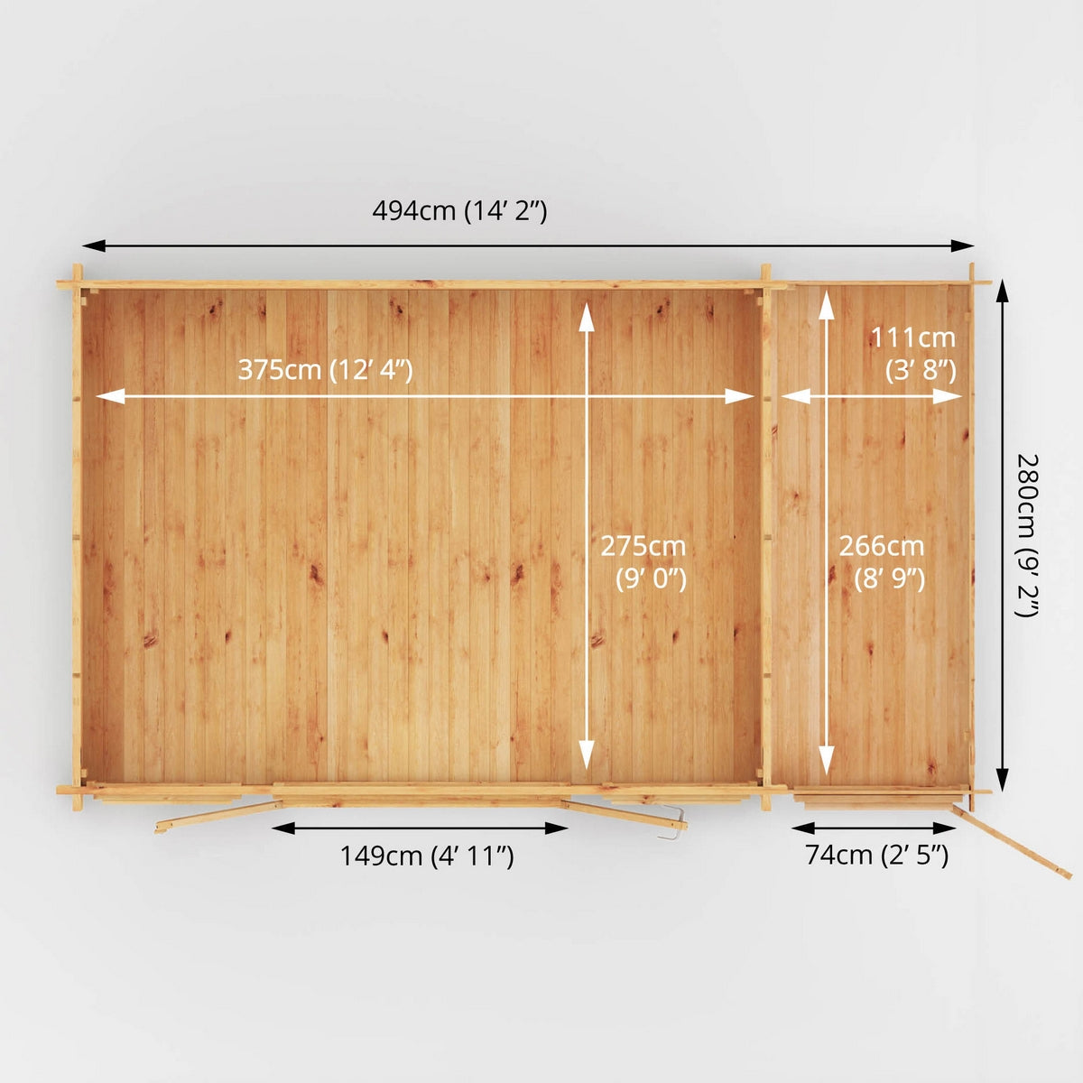 Mercia Studio 10' 3" x 16' 11" Apex Log Cabin - Premium 34mm Cladding Loglap