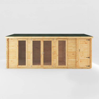 Mercia Studio 13' 7" x 20' 2" Apex Log Cabin - Premium 34mm Cladding Loglap