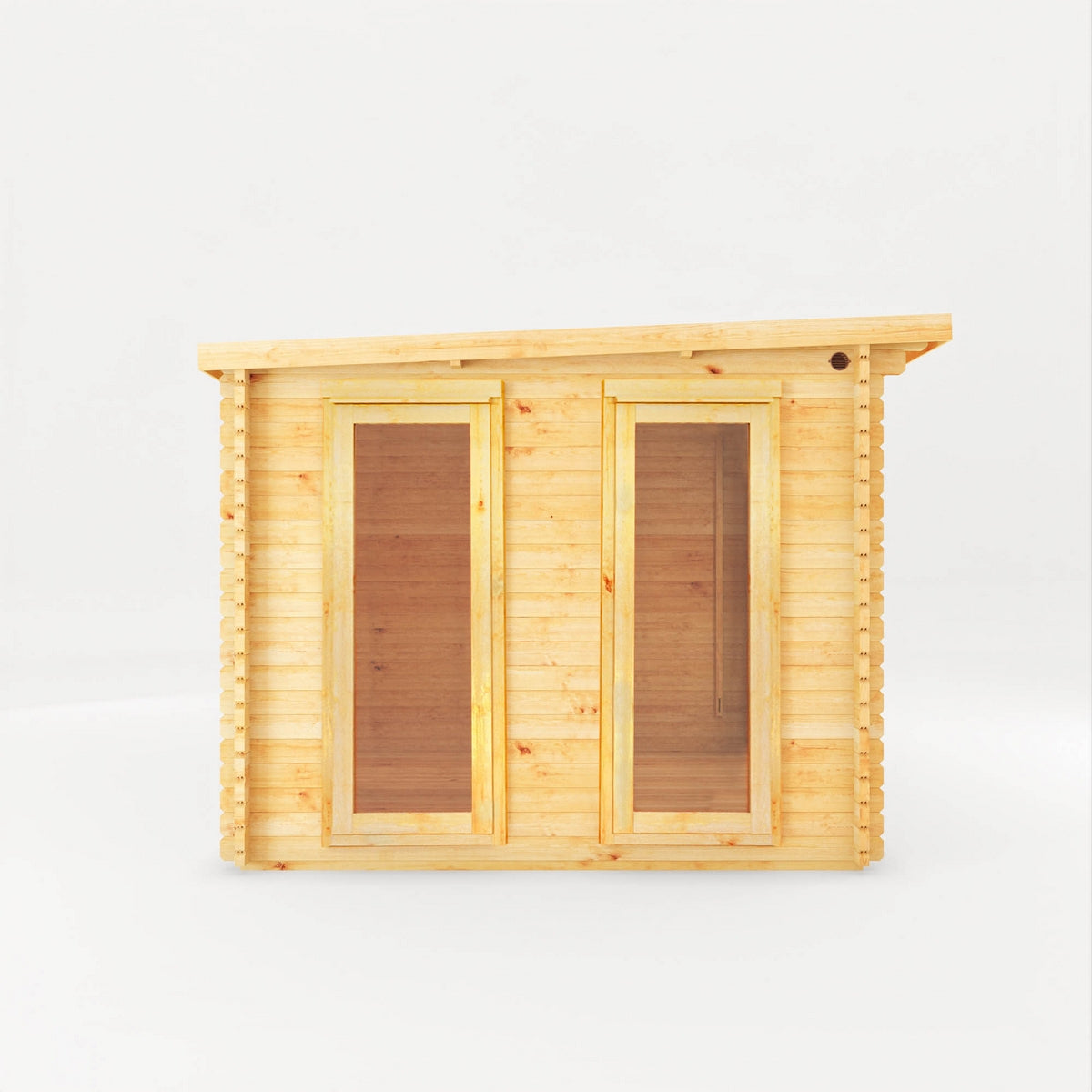 Mercia Studio 10' 11" x 19' 4" Pent Log Cabin - Premium 44mm Cladding Loglap