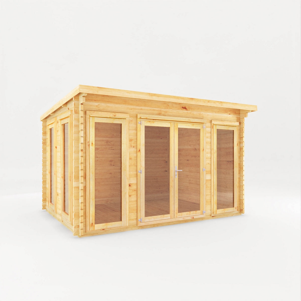 Mercia Studio 9' 3" x 12' 6" Pent Log Cabin - Premium 44mm Cladding Loglap