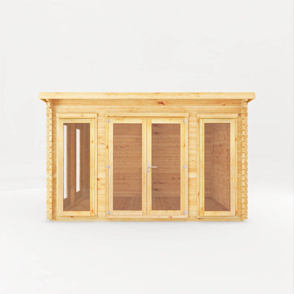 Mercia Studio 9' 3" x 12' 6" Pent Log Cabin - Premium 44mm Cladding Loglap