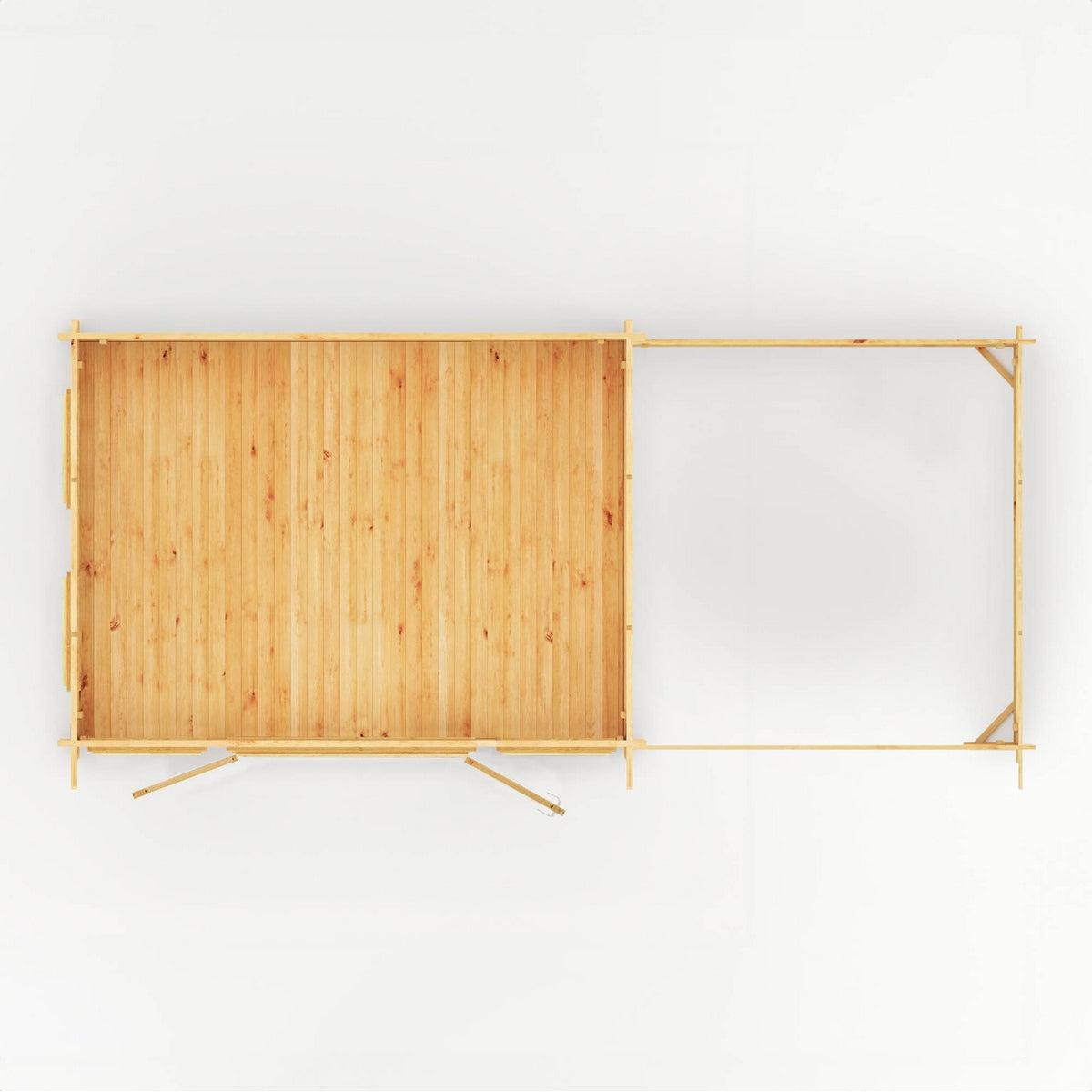 Mercia Studio 10' 11" x 22' 8" Pent Log Cabin Slatted - Premium 44mm Cladding Loglap