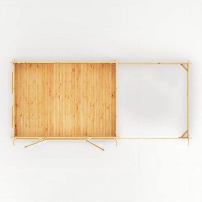 Mercia Studio 10' 11" x 22' 8" Pent Log Cabin Slatted - Premium 44mm Cladding Loglap