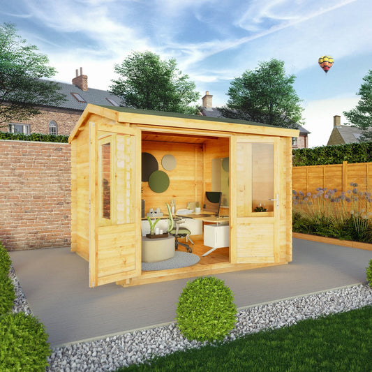 Mercia Elite 10' 3" x 9' 11" Reverse Apex Log Cabin - Premium 44mm Cladding Loglap