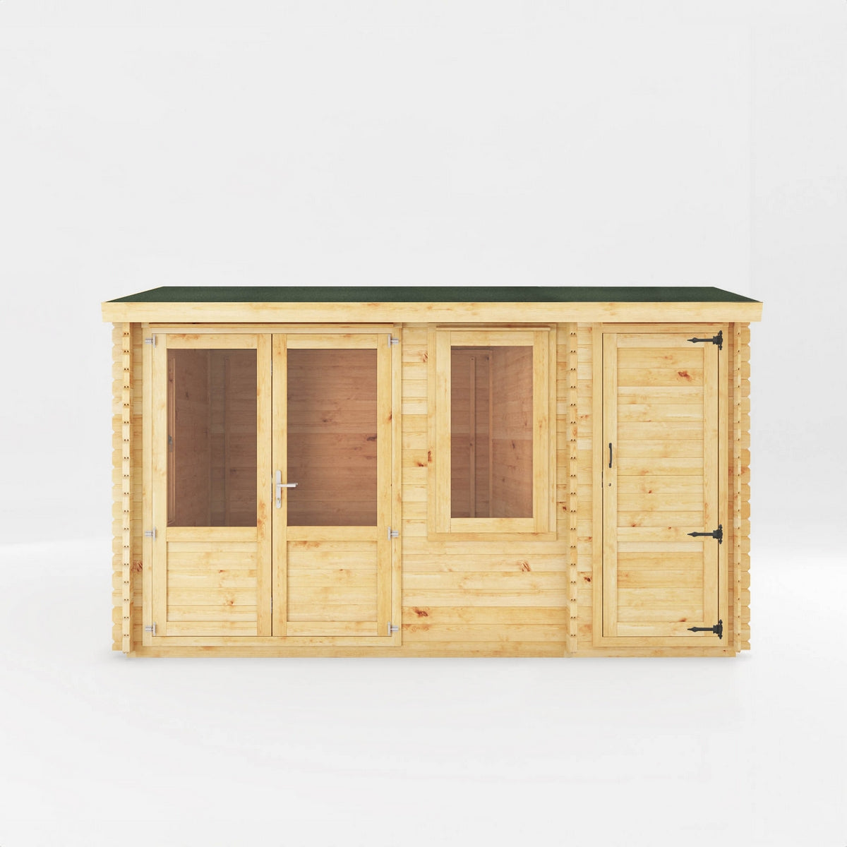 Mercia Elite 10' 3" x 13' 7" Pent Log Cabin - Premium 44mm Cladding Loglap