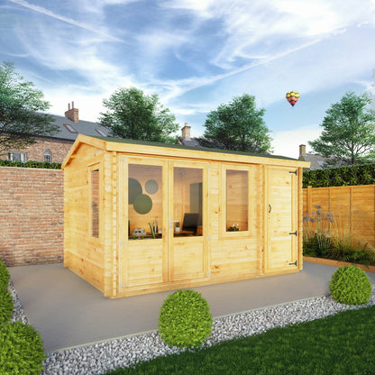 Mercia Elite 10' 3" x 13' 7" Pent Log Cabin - Premium 44mm Cladding Loglap