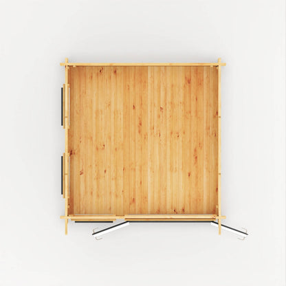 Mercia Studio 9' 11" x 9' 11" Pent Log Cabin - Premium 44mm Cladding Loglap - Grey UPVC