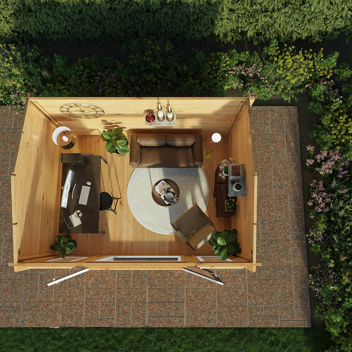 Mercia Studio 10' 3" x 13' 2" Apex Log Cabin - Premium 44mm Cladding Loglap - Grey UPVC