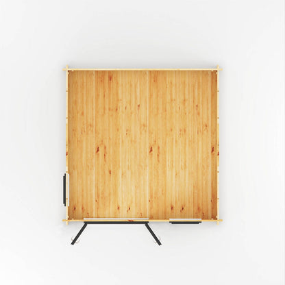 Mercia Elite 13' 6" x 13' 2" Apex Log Cabin - Premium 44mm Cladding Loglap - Grey UPVC