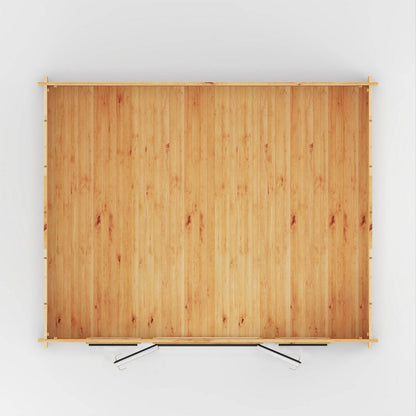 Mercia Studio 13' 7" x 16' 6" Apex Log Cabin - Premium 44mm Cladding Loglap - Grey UPVC