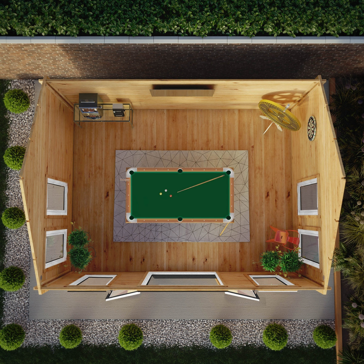 Mercia Clock Tower 13' 7" x 17' 6" Apex Log Cabin - Premium 44mm Cladding Loglap - Grey UPVC