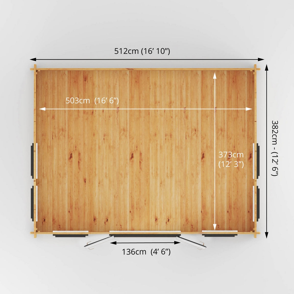 Mercia Clock Tower 13' 7" x 17' 6" Apex Log Cabin - Premium 44mm Cladding Loglap - Grey UPVC