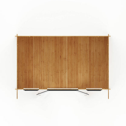 Mercia Retreat 11' 3" x 16' 10" Apex Log Cabin - Premium 44mm Cladding Loglap - Grey UPVC