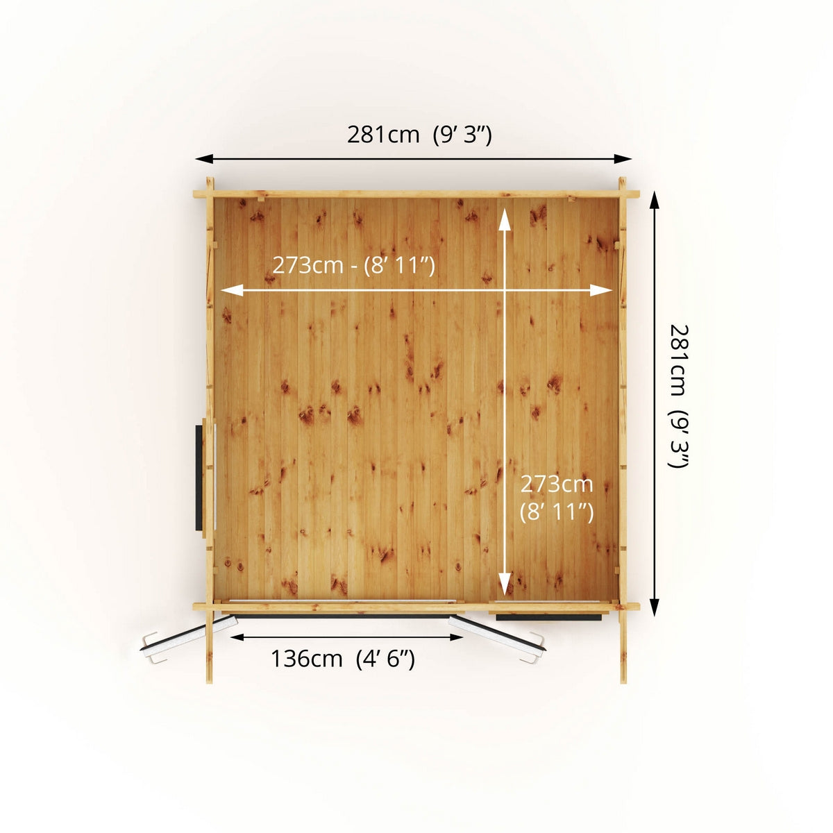 Mercia Helios 11' 5" x 10' Curved Log Cabin - Premium 44mm Cladding Loglap - Grey UPVC