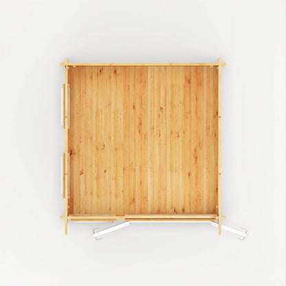 Mercia Studio 9' 11" x 9' 11" Pent Log Cabin - Premium 44mm Cladding Loglap - White UPVC