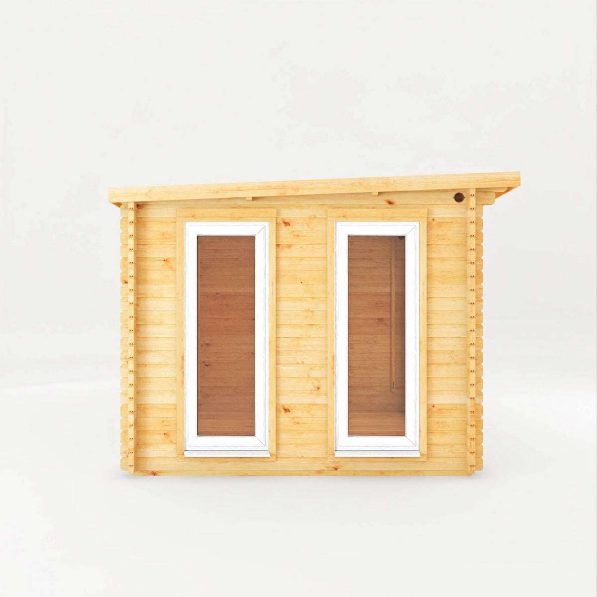 Mercia Studio 9' 11" x 9' 11" Pent Log Cabin - Premium 44mm Cladding Loglap - White UPVC