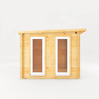 Mercia Studio 9' 11" x 9' 11" Pent Log Cabin - Premium 44mm Cladding Loglap - White UPVC