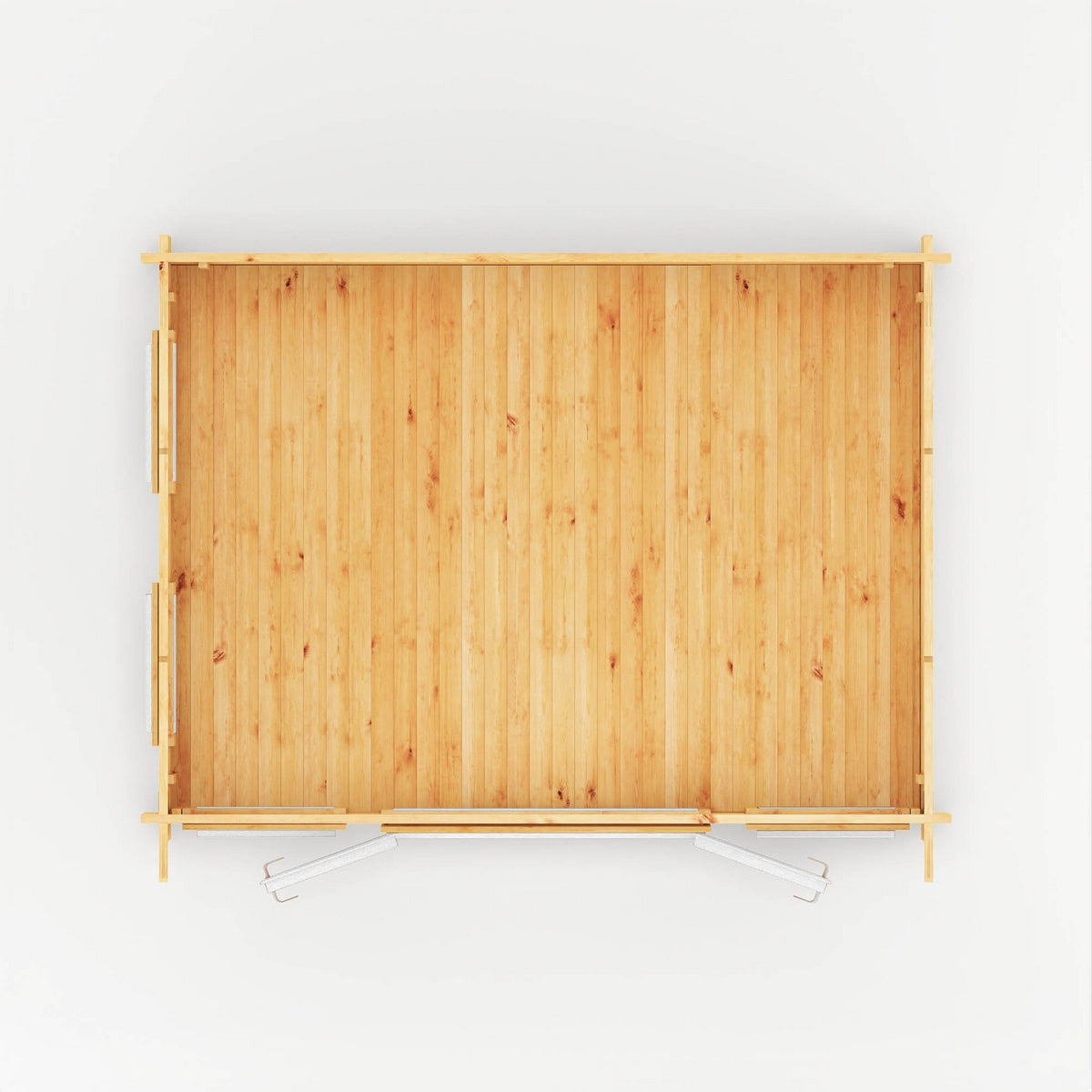 Mercia Studio 10' 11" x 13' 2" Pent Log Cabin - Premium 44mm Cladding Loglap - White UPVC