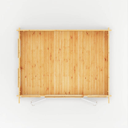 Mercia Studio 10' 11" x 13' 2" Pent Log Cabin - Premium 44mm Cladding Loglap - White UPVC