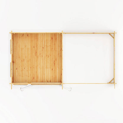 Mercia Studio 10' 11" x 19' 4" Pent Log Cabin - Premium 44mm Cladding Loglap - White UPVC