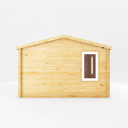 Mercia Elite 13' 6" x 13' 2" Apex Log Cabin - Premium 44mm Cladding Loglap - White UPVC