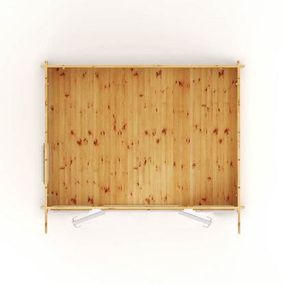 Mercia Helios 11' 5" x 13' 4" Curved Log Cabin - Premium 44mm Cladding Loglap - White UPVC