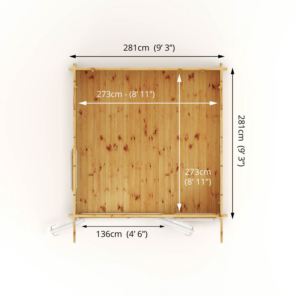 Mercia Helios 11' 5" x 10' Curved Log Cabin - Premium 44mm Cladding Loglap - White UPVC